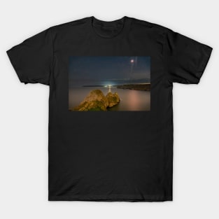 Super Blood Wolf Moon over Three Cliffs Bay, Gower T-Shirt